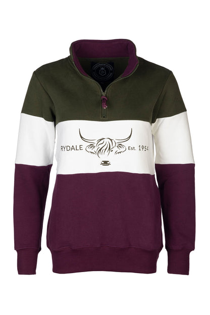 Ladies Sweatshirt Byland Cow Olive/White/Berry
