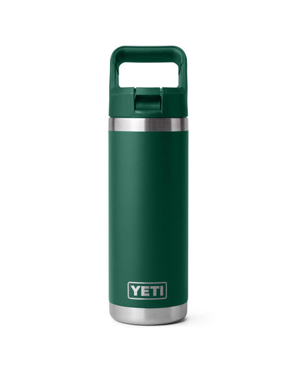RAMBLER 18 OZ COLOUR STRAW BOTTLE in BLACK FOREST GREEN