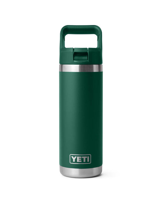 RAMBLER 18 OZ COLOUR STRAW BOTTLE in BLACK FOREST GREEN