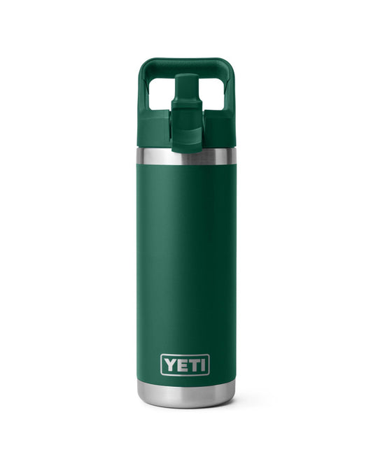 RAMBLER 18 OZ COLOUR STRAW BOTTLE in BLACK FOREST GREEN