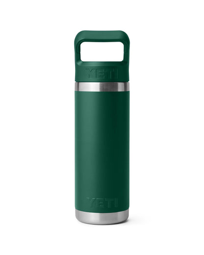 RAMBLER 18 OZ COLOUR STRAW BOTTLE in BLACK FOREST GREEN
